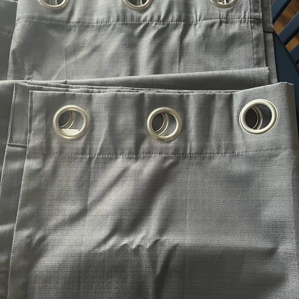 Gray Grommet Curtains - Picture 3 of 3